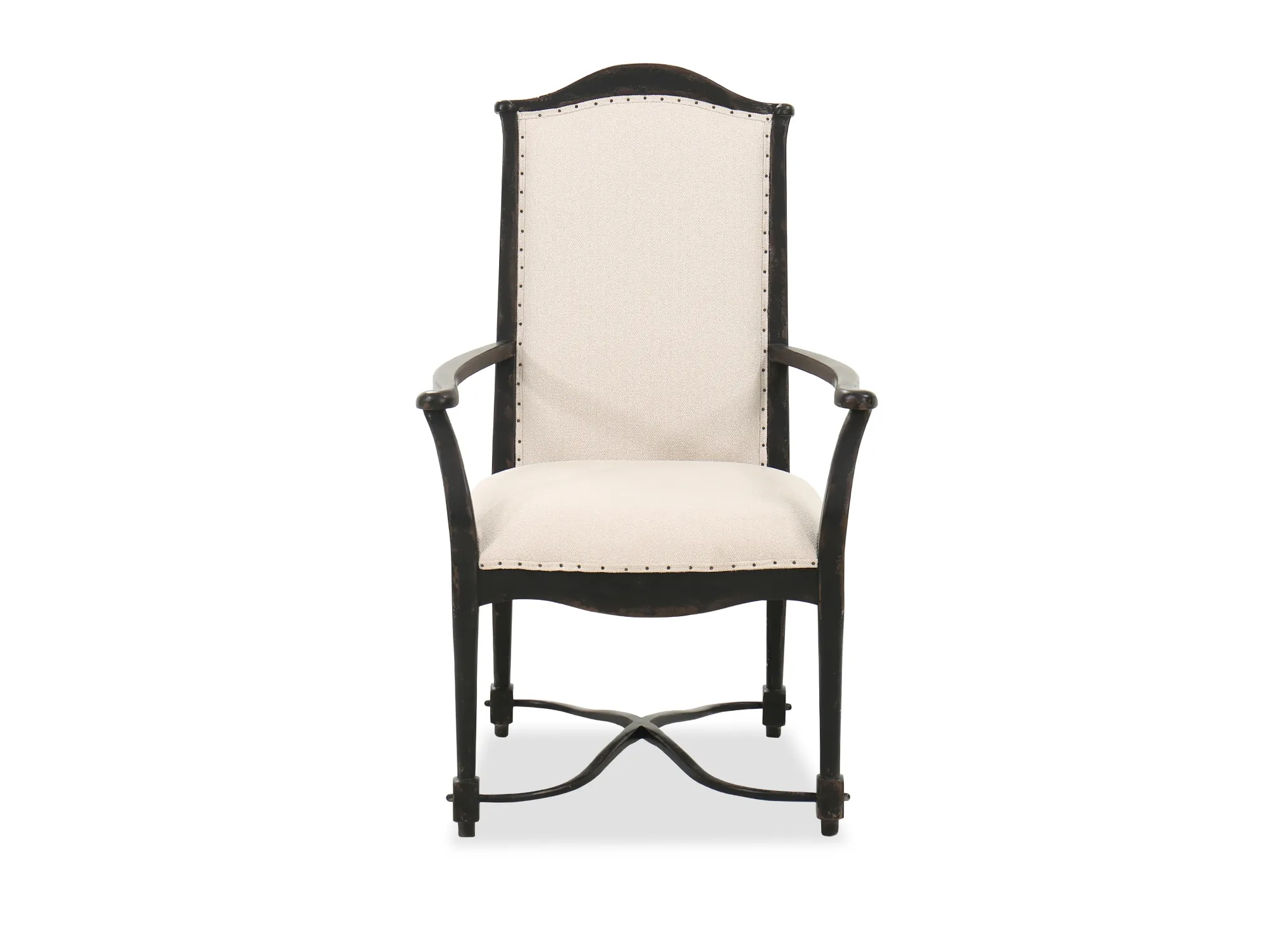 Ciao Bella Upholstered Back Arm Chair in Black