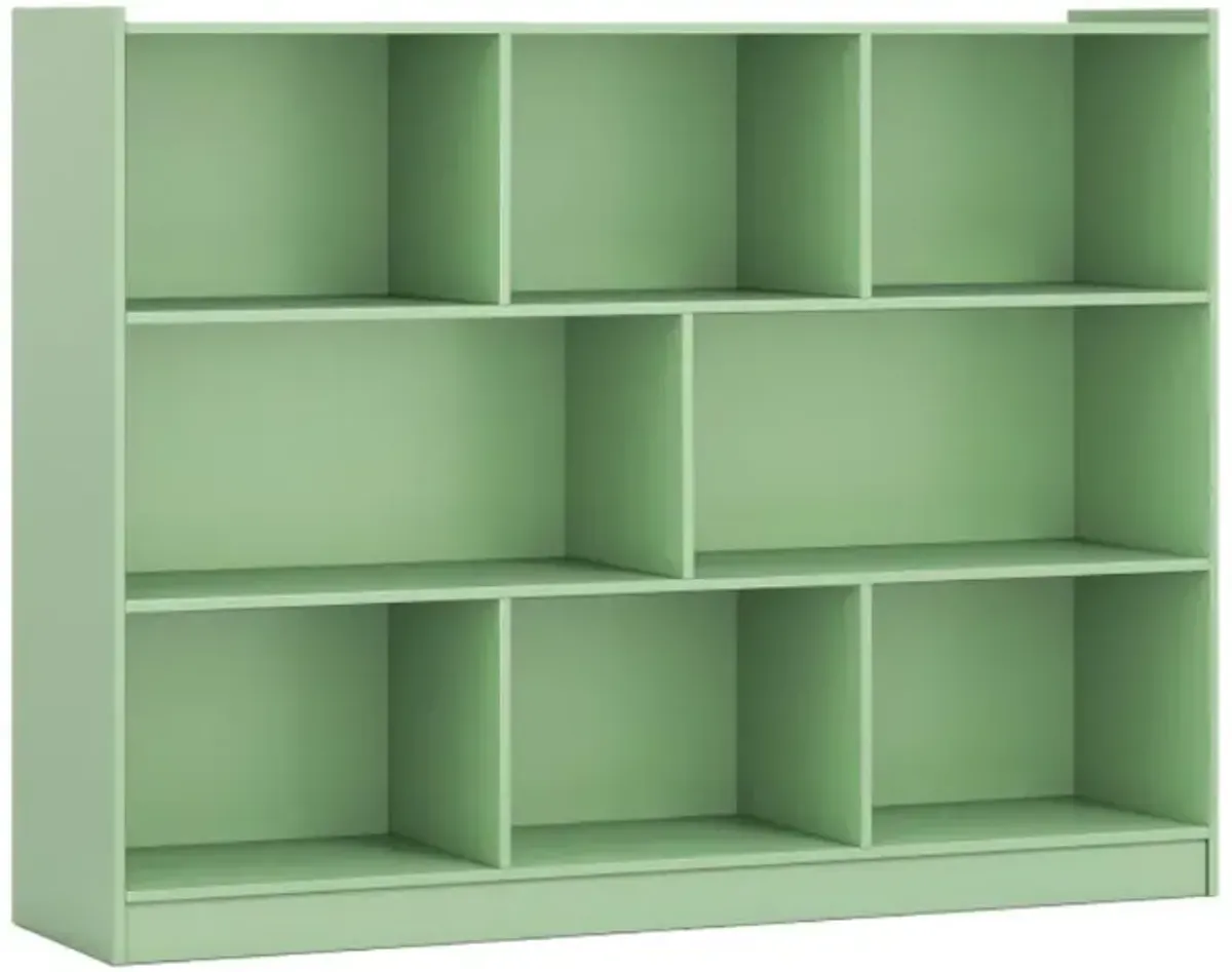 Hivvago 3-Tier Open Bookcase 8-Cube Floor Standing Storage Shelves
