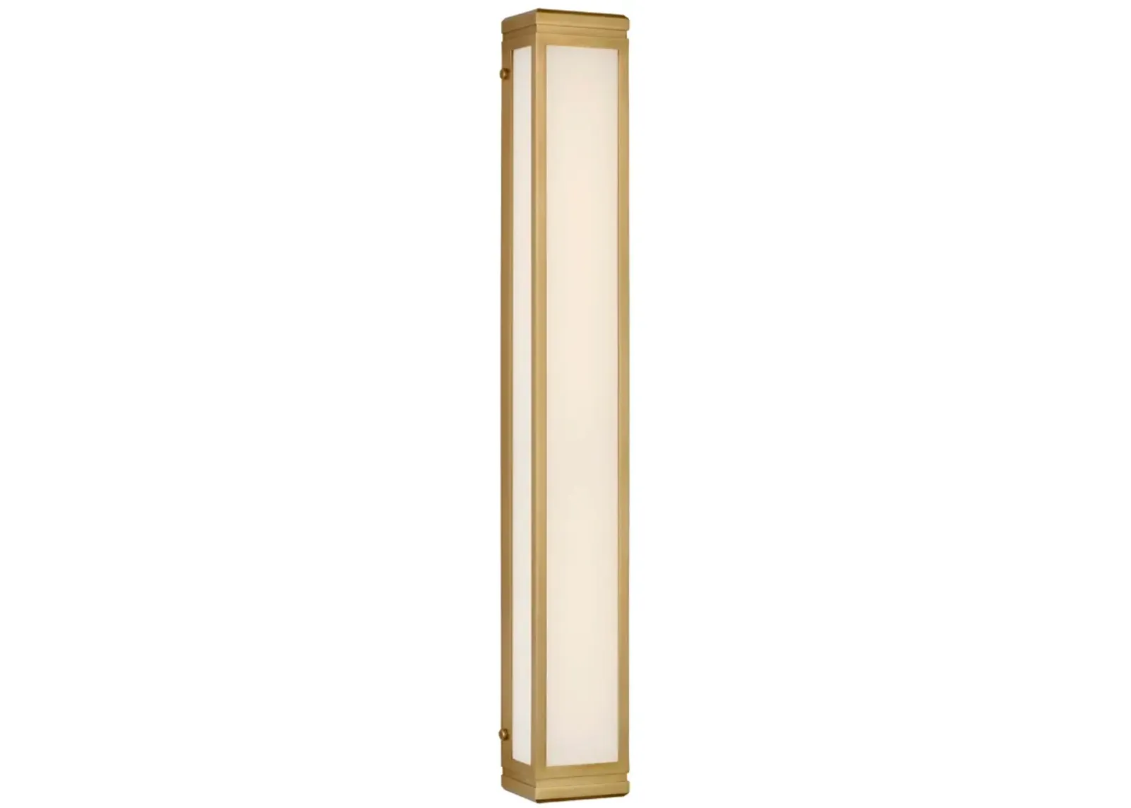 Hayles 34" Bath Light in Natural Brass with White Glass