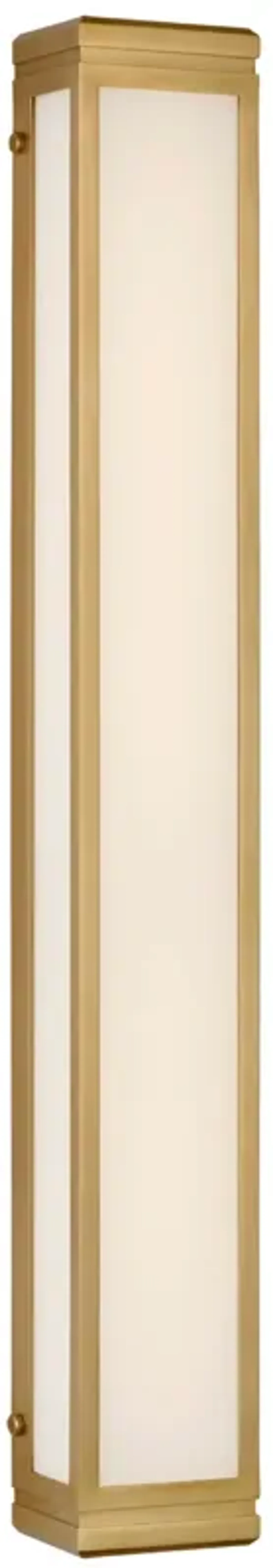 Hayles 34" Bath Light in Natural Brass with White Glass