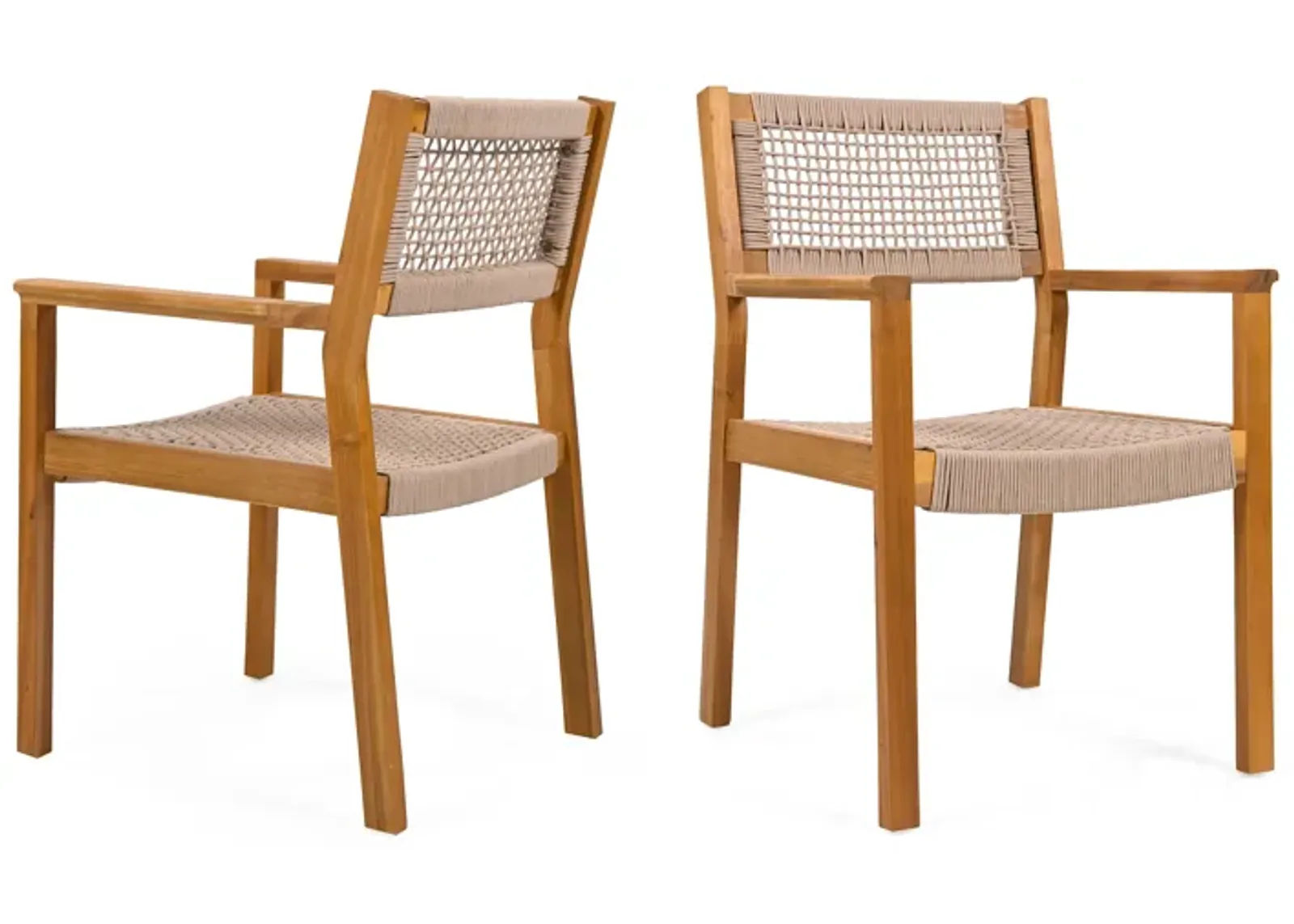 Merax 2 Pieces Acacia Wood Dining Chairs