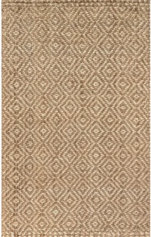 Hira Hand Woven Diamond Chunky Jute Area Rug