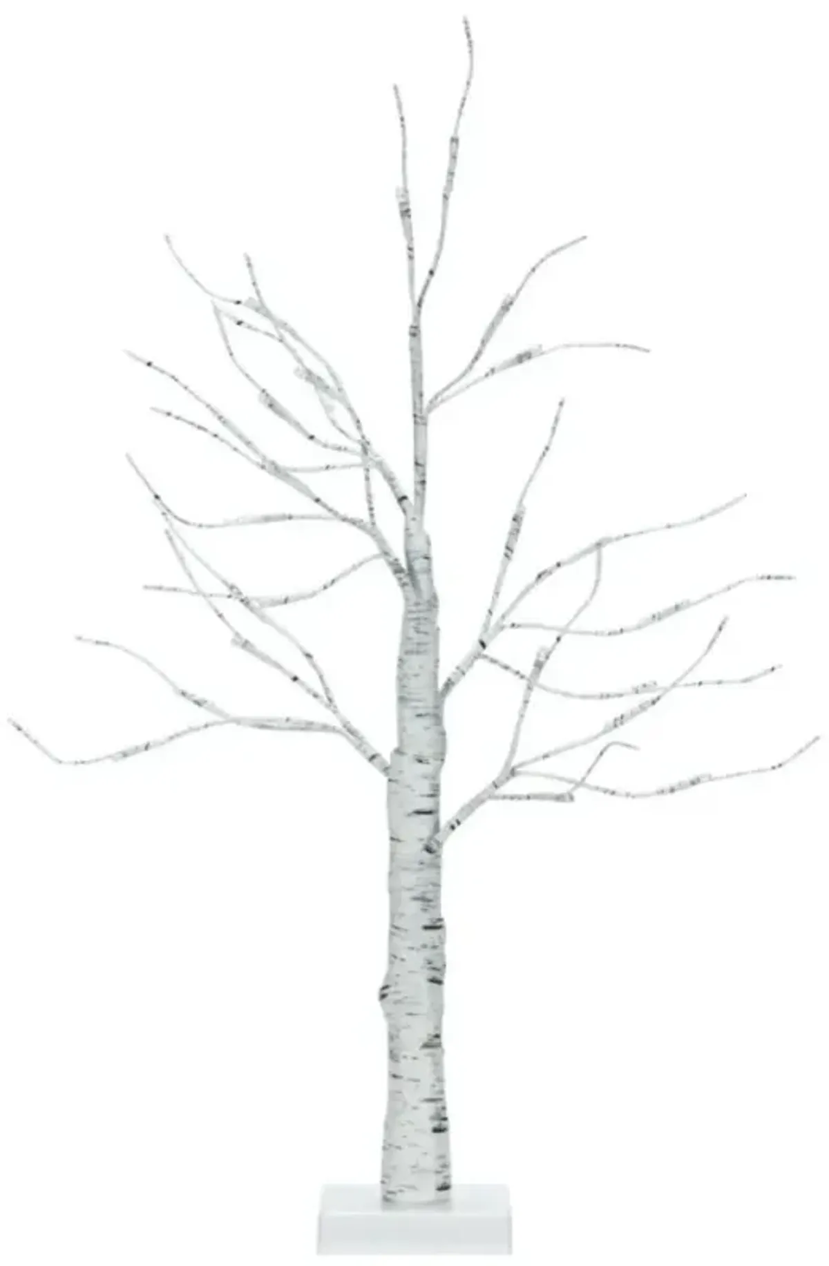 Hivvago 2 Feet Pre-lit White Twig Birch Tree Battery Powered for Christmas Holiday