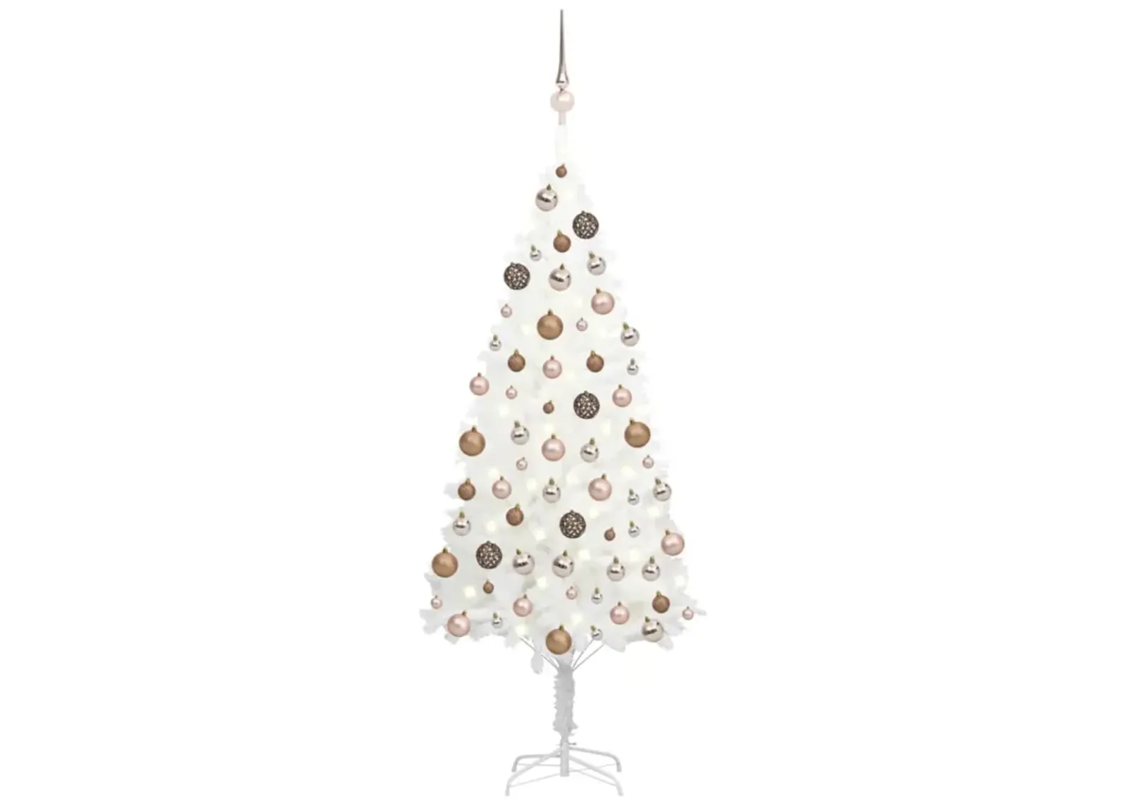 vidaXL Artificial Christmas Tree with LEDs&Ball Set White 47.2"