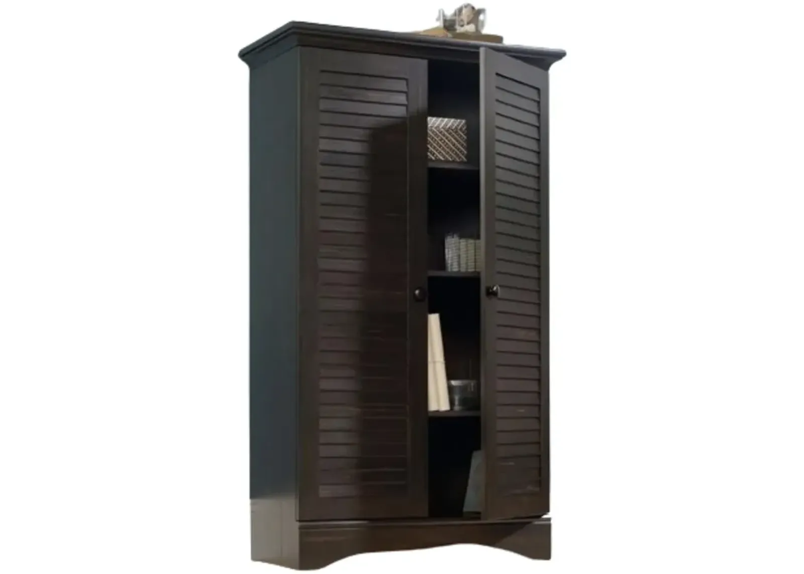 Hivvago Multi Purpose Wardrobe Armoire Storage Cabinet in Dark Brown Antique Wood Finish