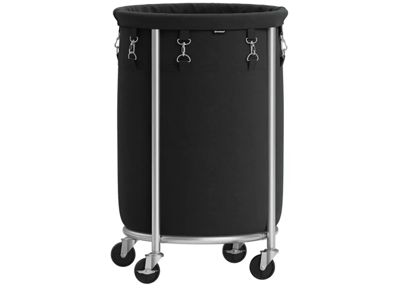 Laundry Basket with Wheels and Removable Bag, Steel Frame, 4 Casters and 2 Brakes