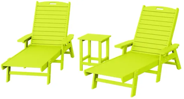 WestinTrends Poly Reclining Chaise Lounge Set With Table