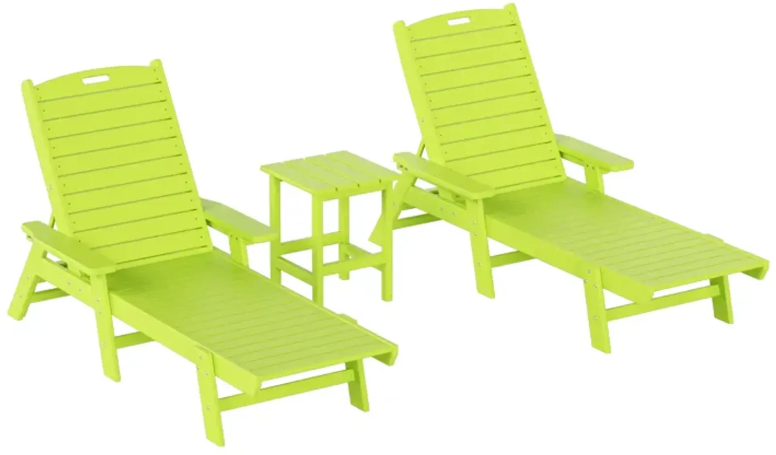 WestinTrends Adirondack Outdoor Chaise Lounge with Side Table Set