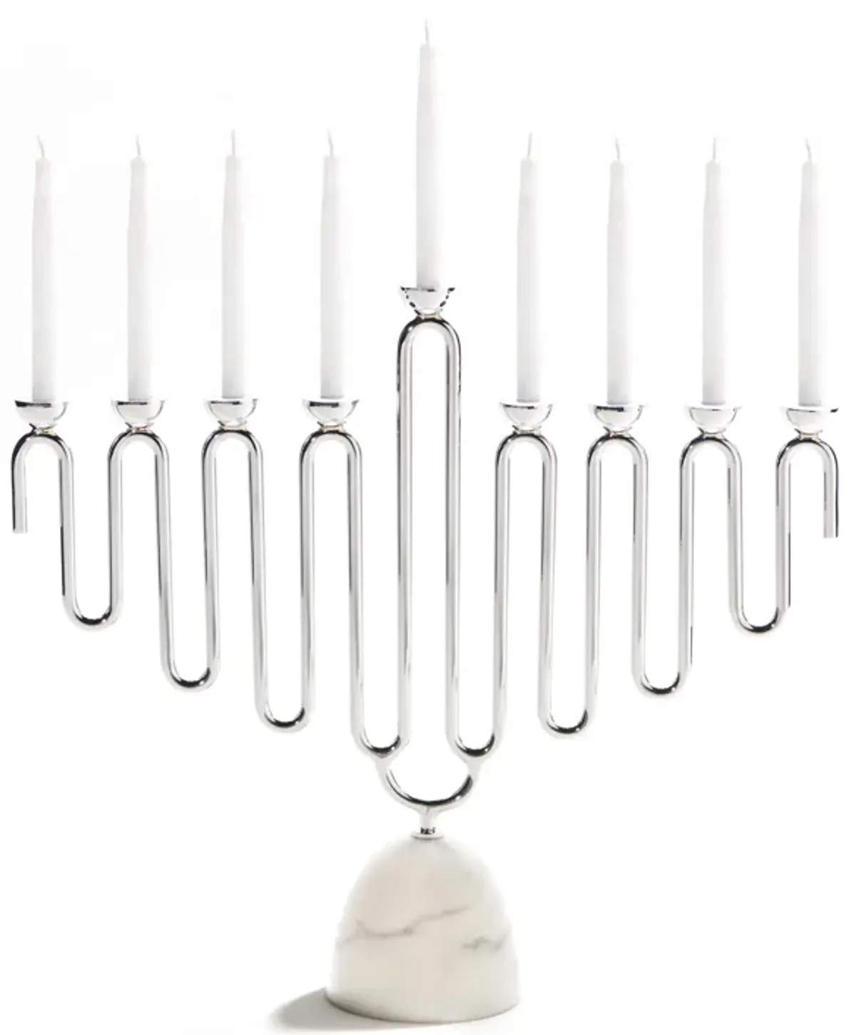 Coluna Menorah, Marble & Silver