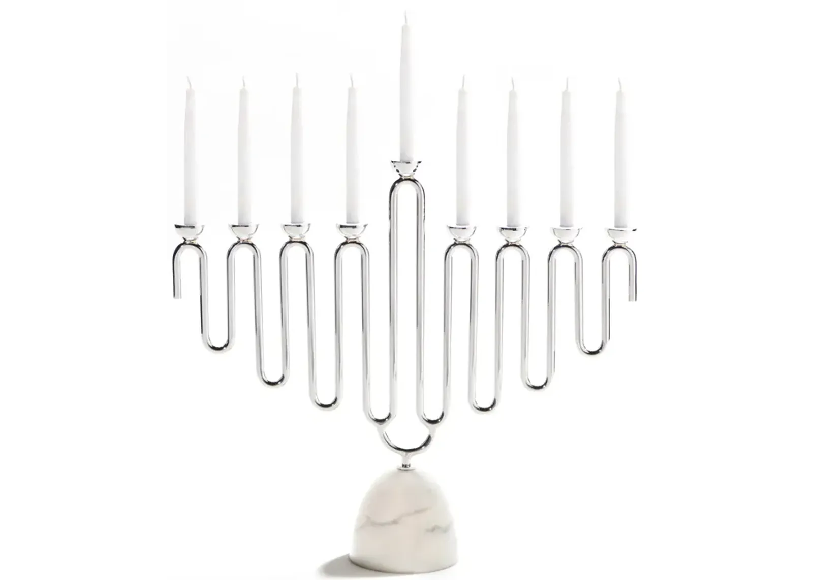 Coluna Menorah, Marble & Silver