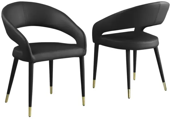 Jacques Faux Leather Black Dining Chairs (Set of 2)