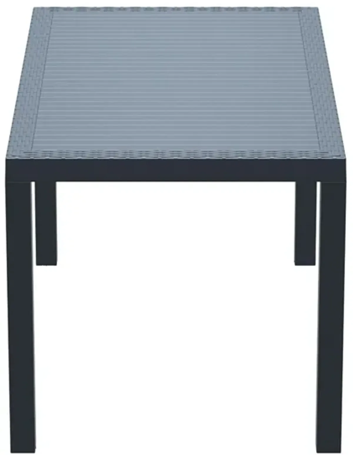 55" Gray Wickerlook Rectangular Patio Dining Table