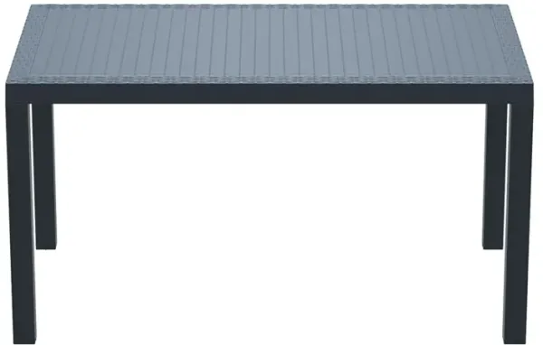 55" Gray Wickerlook Rectangular Patio Dining Table