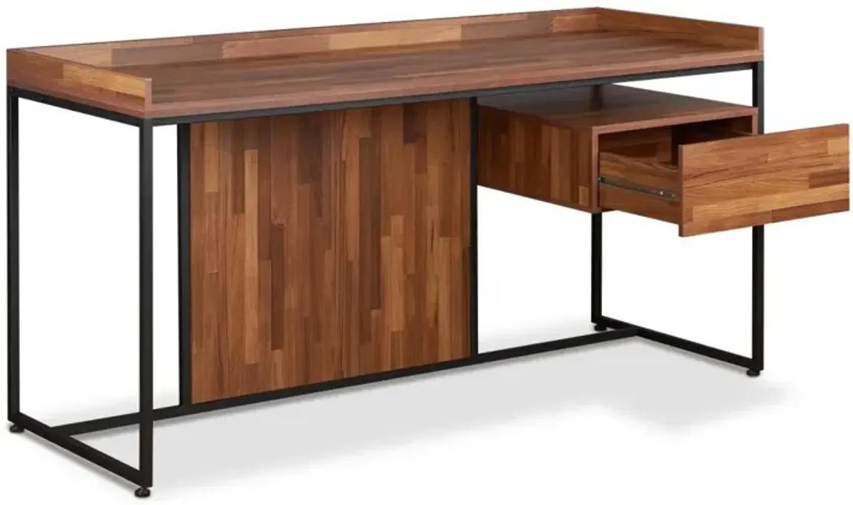 Sara Desk in Walnut & Sandy Black 92445