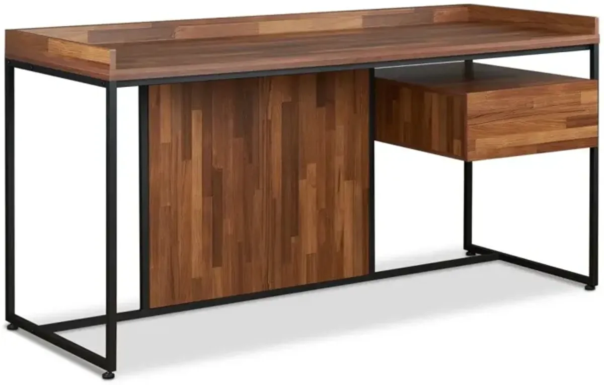 Sara Desk in Walnut & Sandy Black 92445