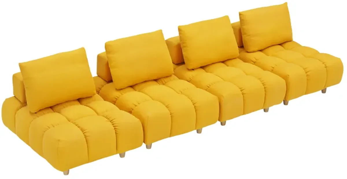 Merax 4 Seats Free Combination Teddy Fabric Sofa