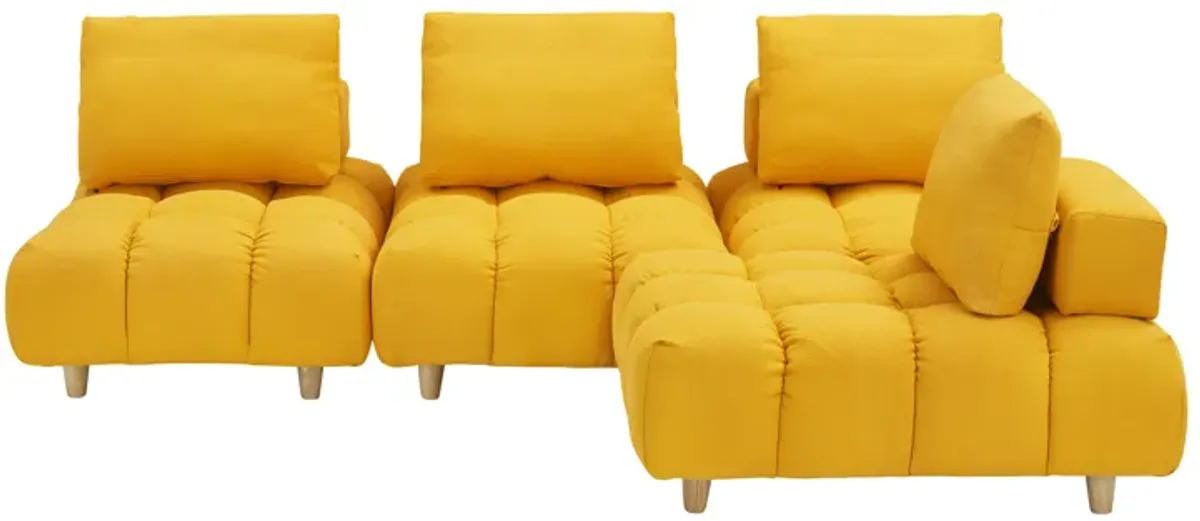 Merax 4 Seats Free Combination Teddy Fabric Sofa