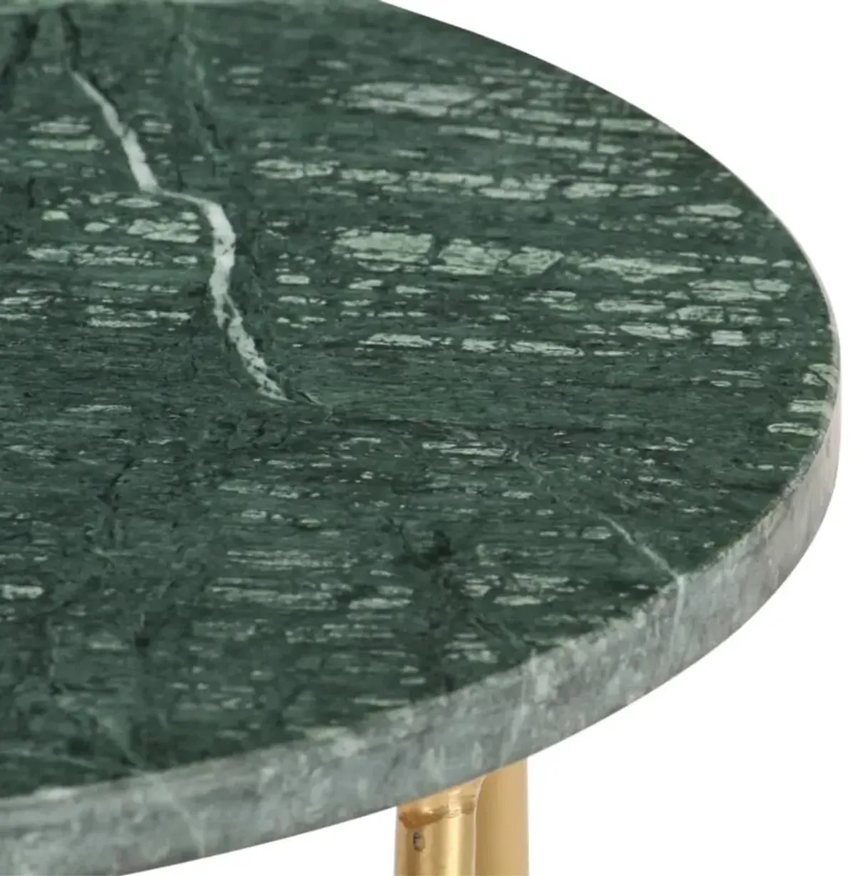 vidaXL Coffee Table Green 15.7"x15.7"x15.7" Real Stone with Marble Texture