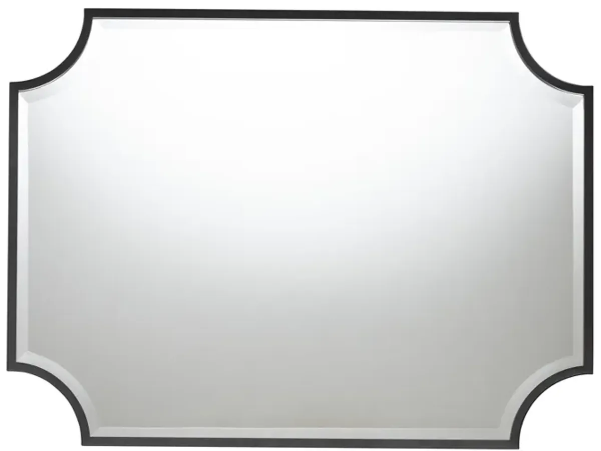 Baxton Studio Parcenet Modern Black Finished Metal Accent Wall Mirror