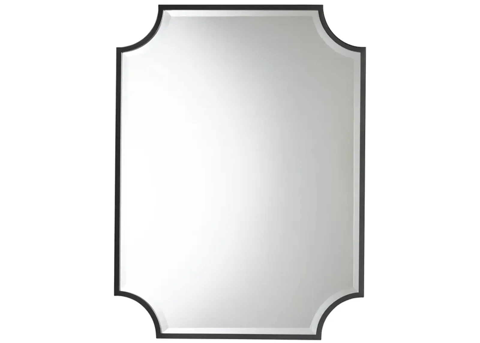 Baxton Studio Parcenet Modern Black Finished Metal Accent Wall Mirror