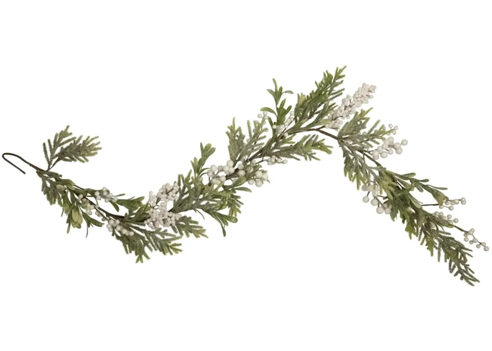 5' x 10" White Berry and Frosted Pine Christmas Garland  Unlit