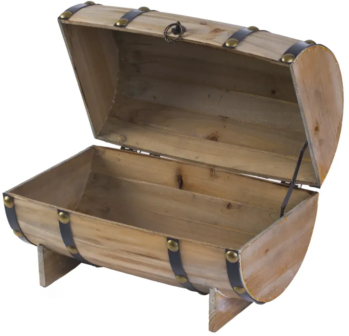 Wooden Barrel Treasure Chest