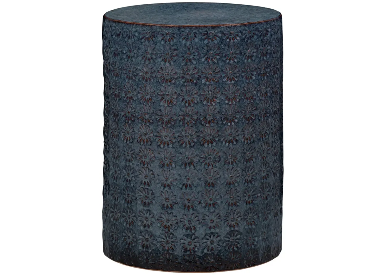 Wildflower Blue Ceramic Side Table