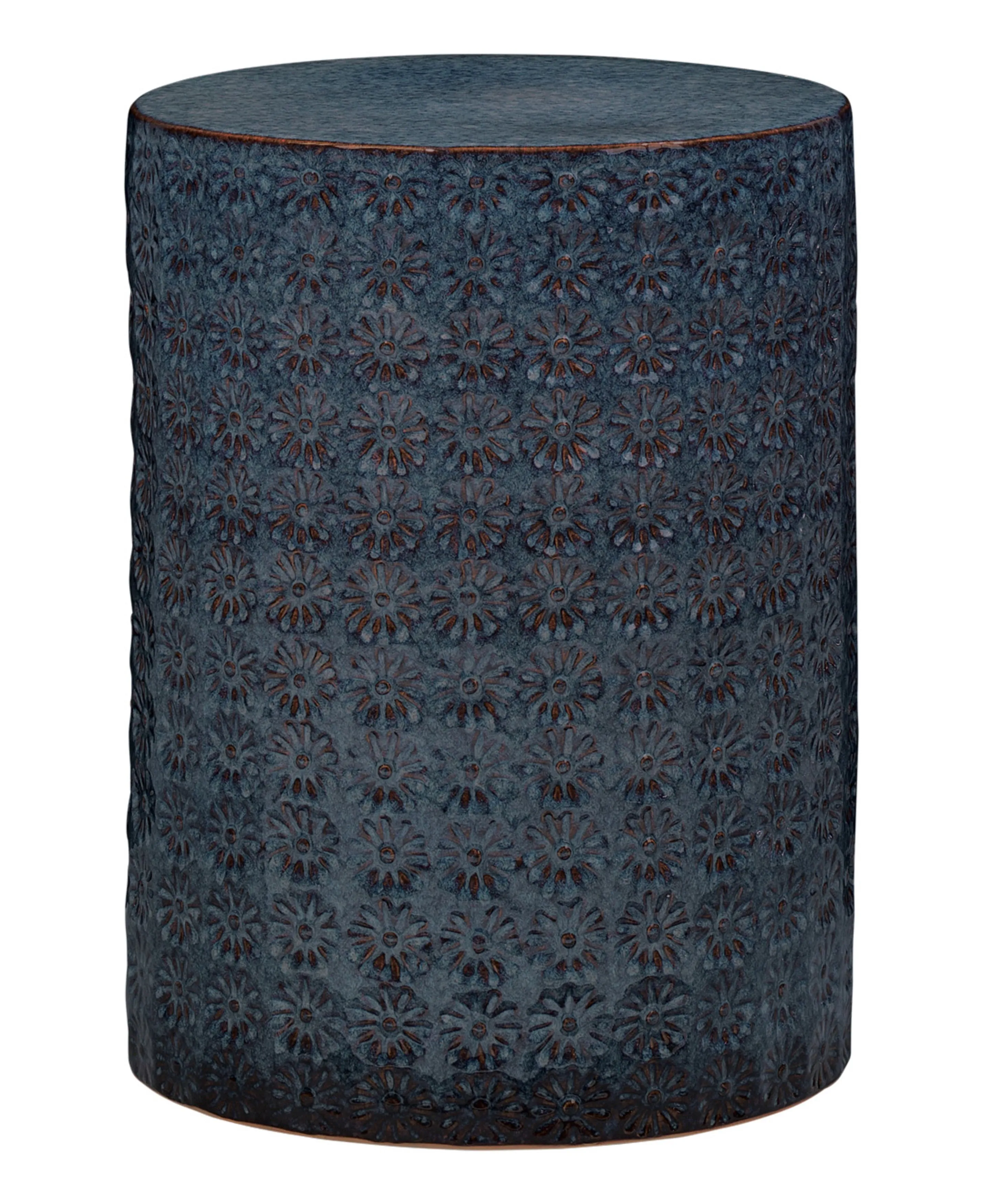 Wildflower Blue Ceramic Side Table