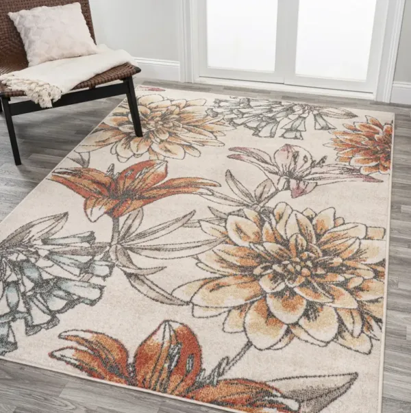Giglio Modern Botanical Flower Area Rug