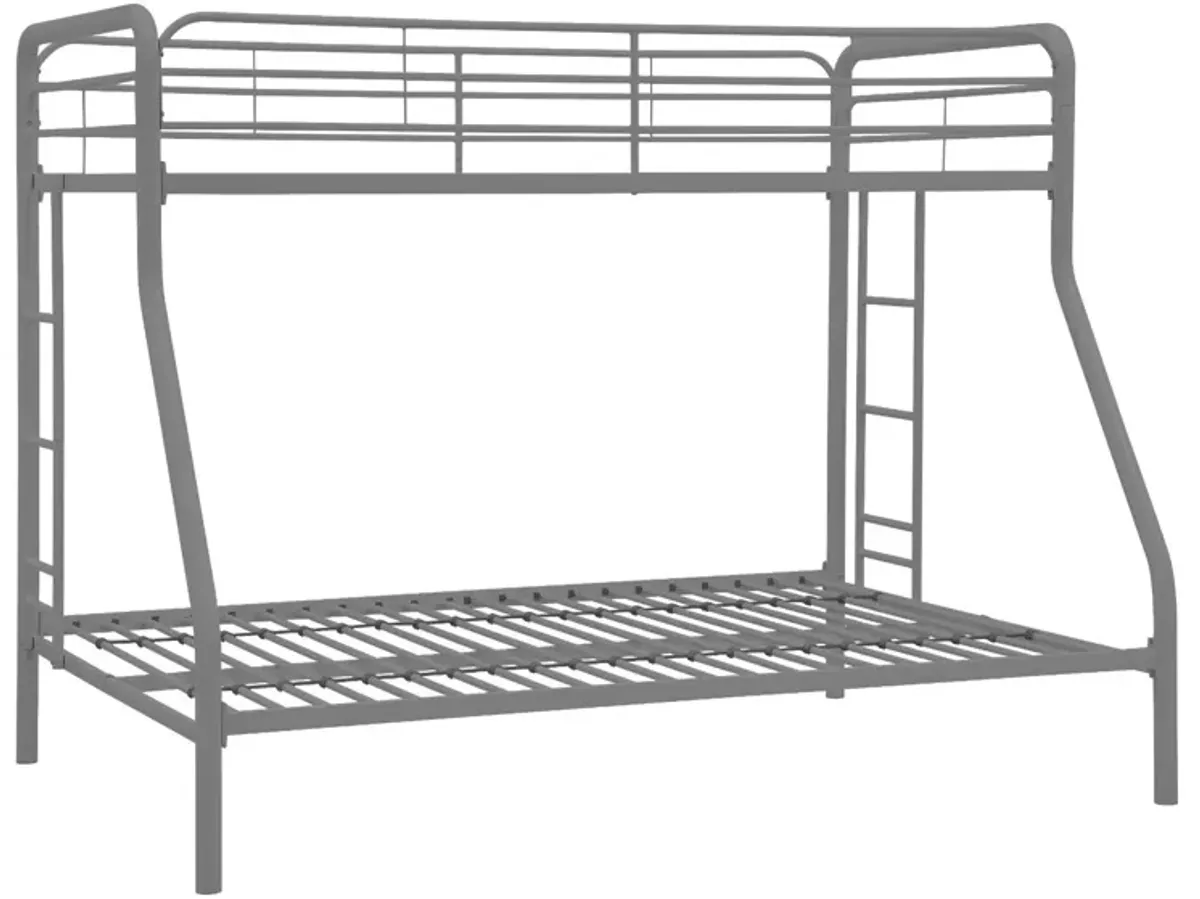 Hivvago Twin over Full size Sturdy Metal Bunk Bed in Silver Finish