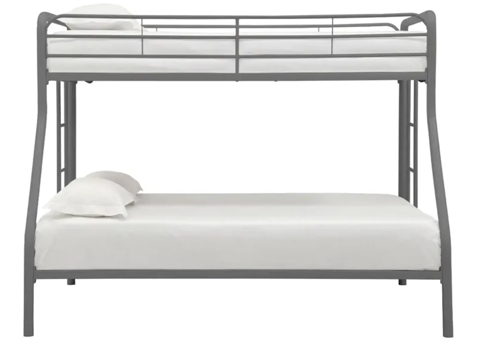 Hivvago Twin over Full size Sturdy Metal Bunk Bed in Silver Finish