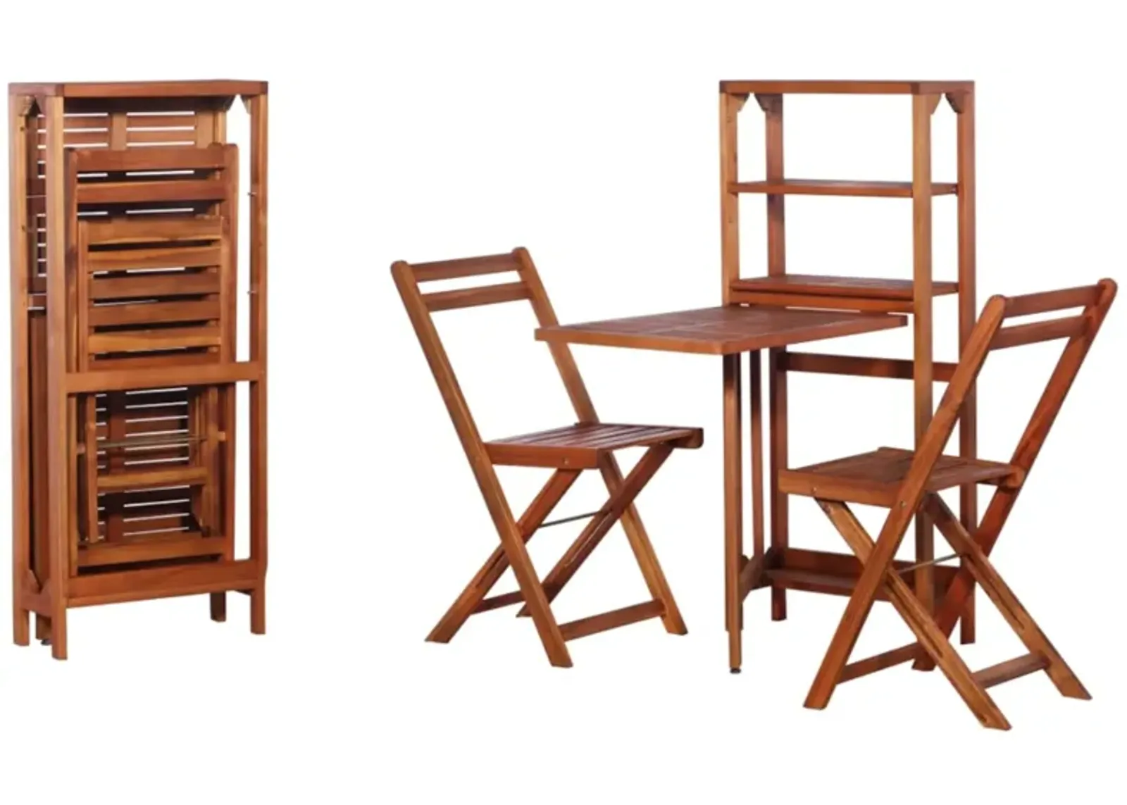 vidaXL 3 Piece Folding Bistro Set Solid Acacia Wood