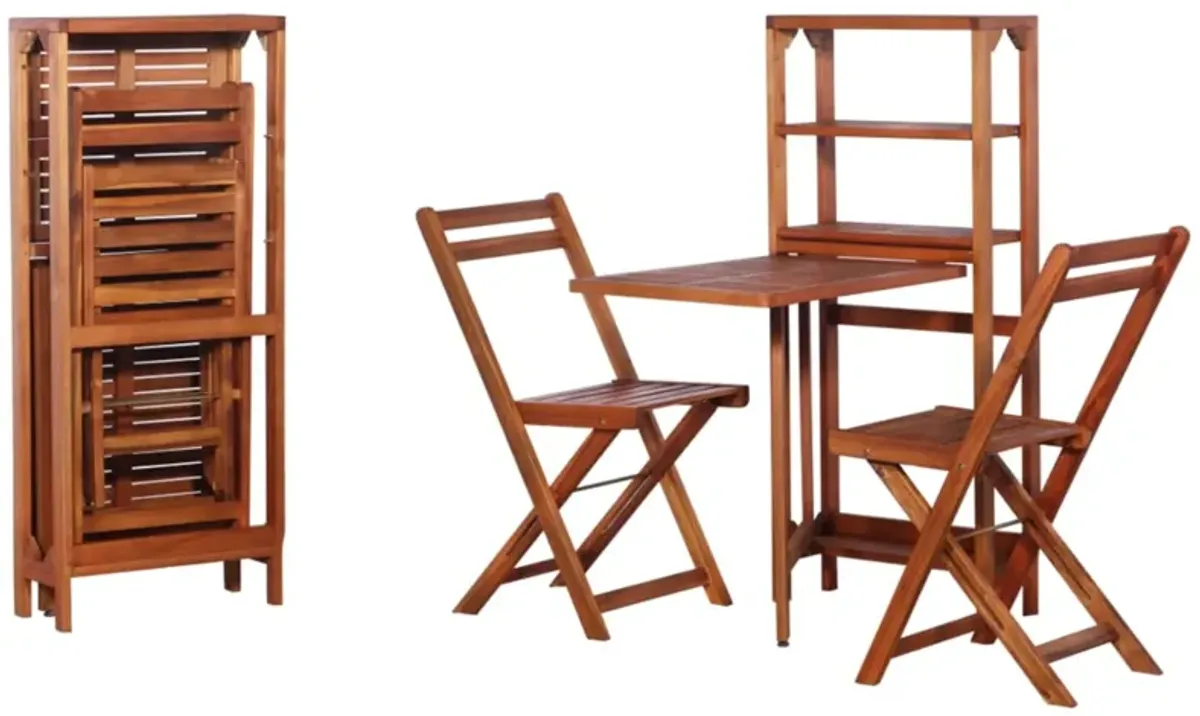 vidaXL 3 Piece Folding Bistro Set Solid Acacia Wood