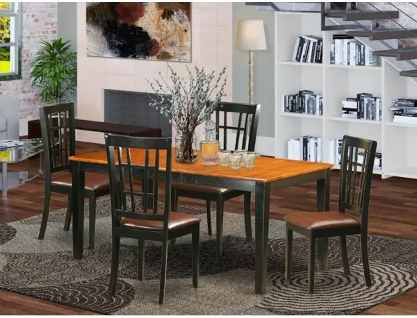 5 Pc Dining room set for 4-Table with Leaf and 4 Kitchen Dining Chairs