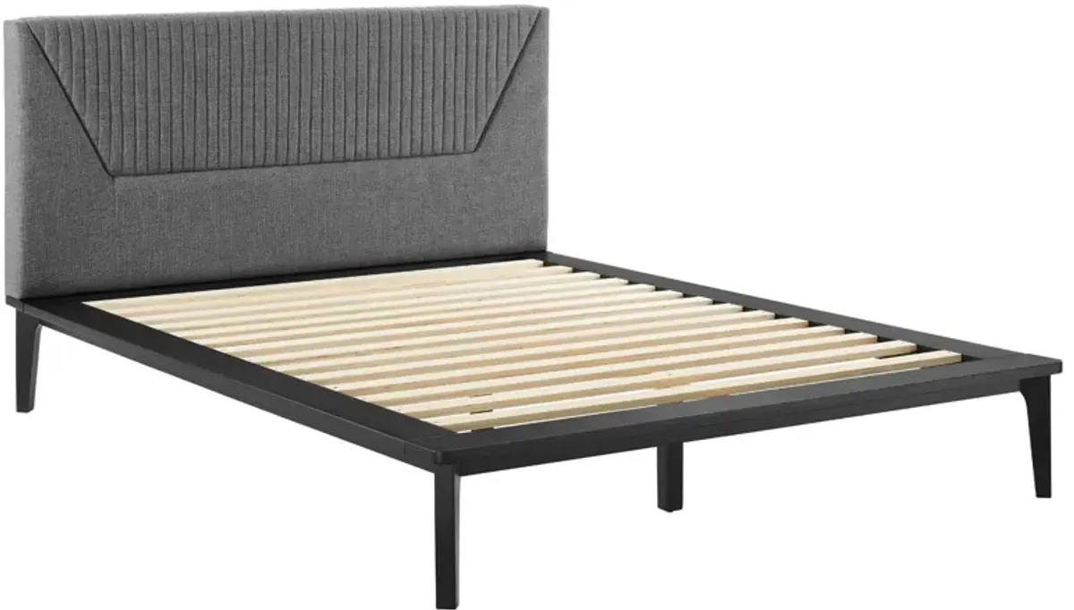 Modway - Dakota Upholstered Queen Platform Bed Black Gray