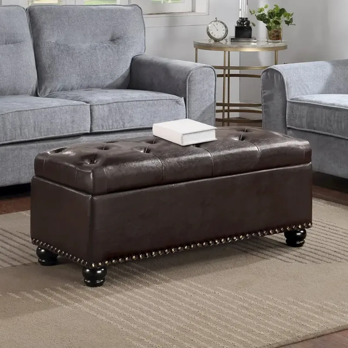 Convenience Concepts Designs4Comfort 9th Avenue Storage Ottoman Bench