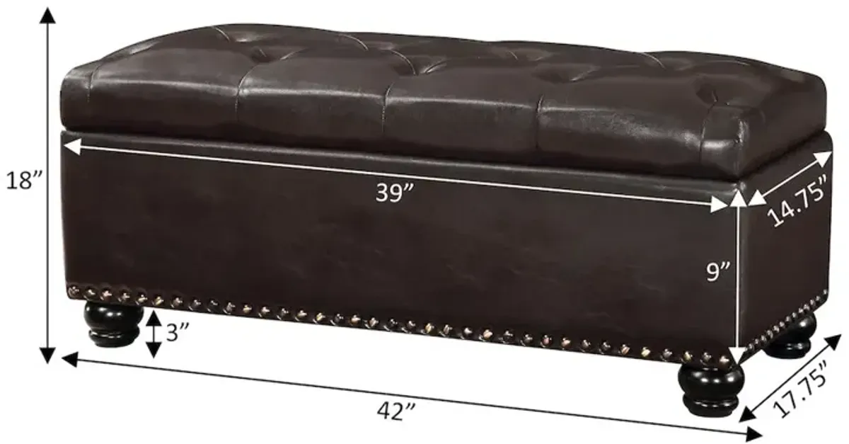 Convenience Concepts Designs4Comfort 9th Avenue Storage Ottoman Bench