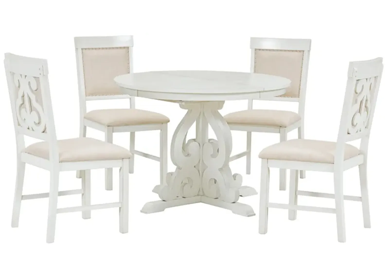 Merax 5-Piece Extendable Table Retro Dining Set