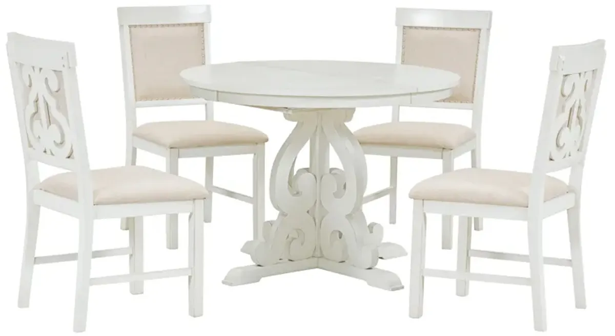 Merax 5-Piece Extendable Table Retro Dining Set