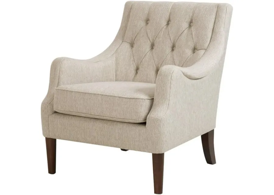 Belen Kox Qwen Button Tufted Wooden Frame Accent Chair, Belen Kox