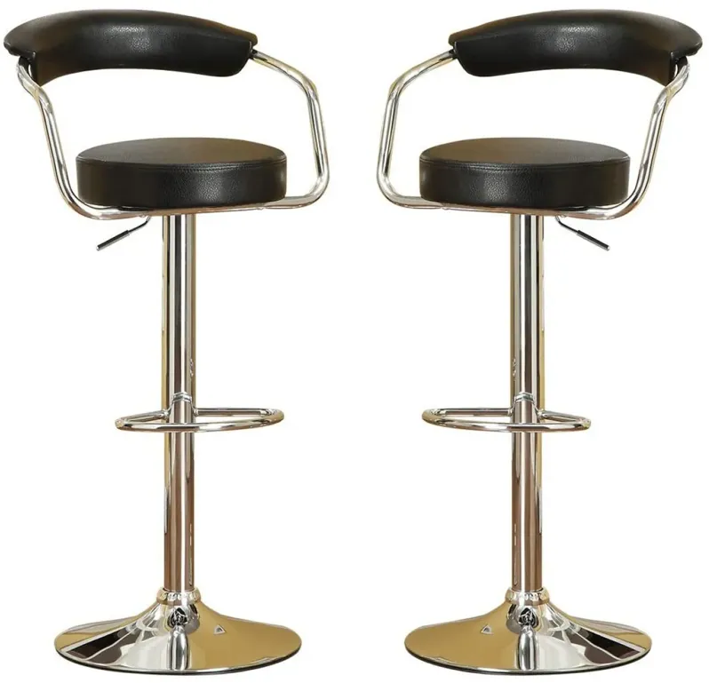 Swivel Black Barstool Set, Set of 2