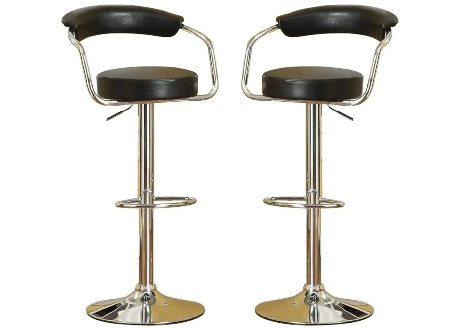 Swivel Black Barstool Set, Set of 2