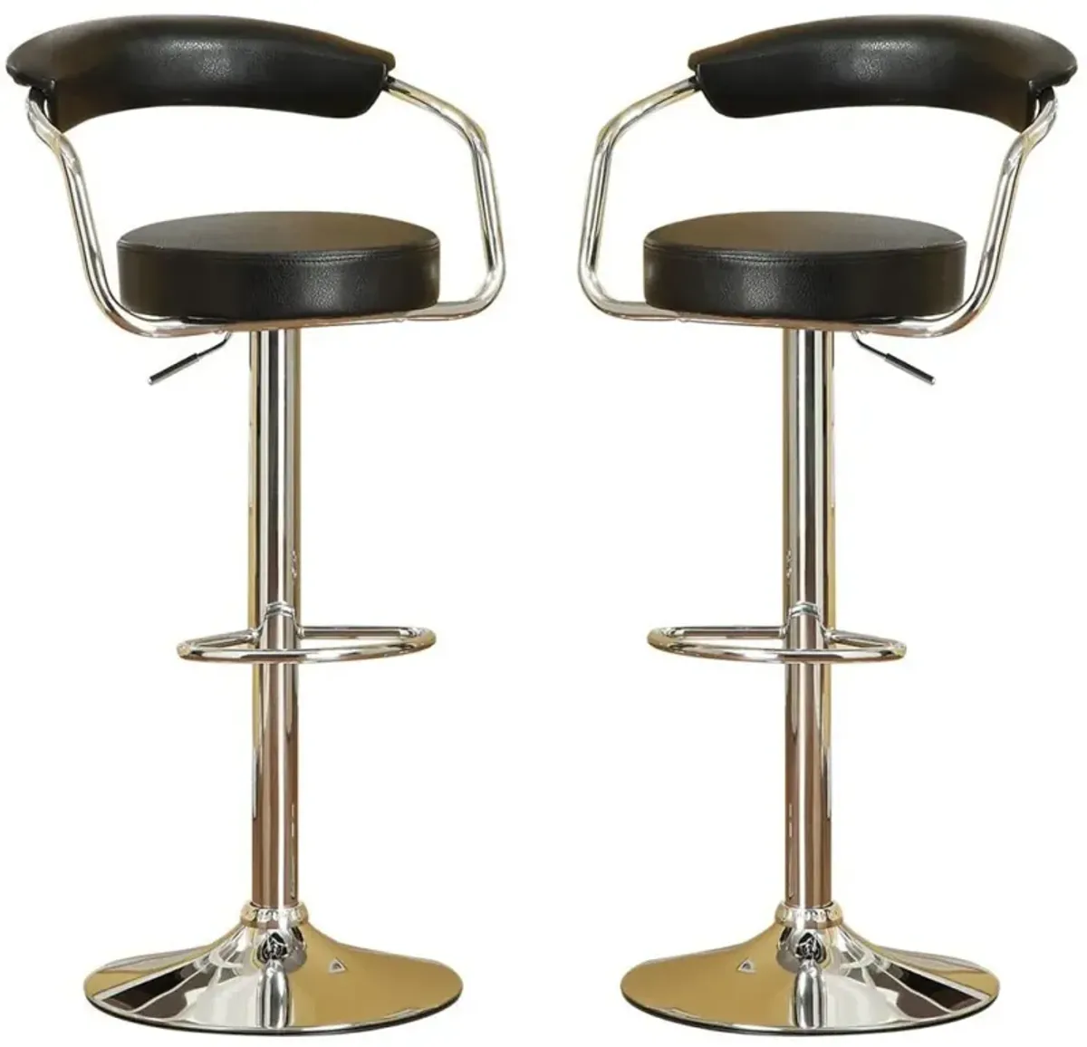 Swivel Black Barstool Set, Set of 2