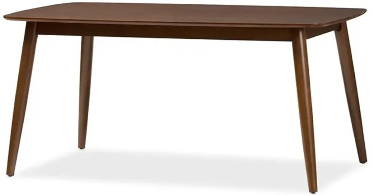 Flora Mid-Century Modern "Oak" Medium Brown Finishing Wood Dining Table