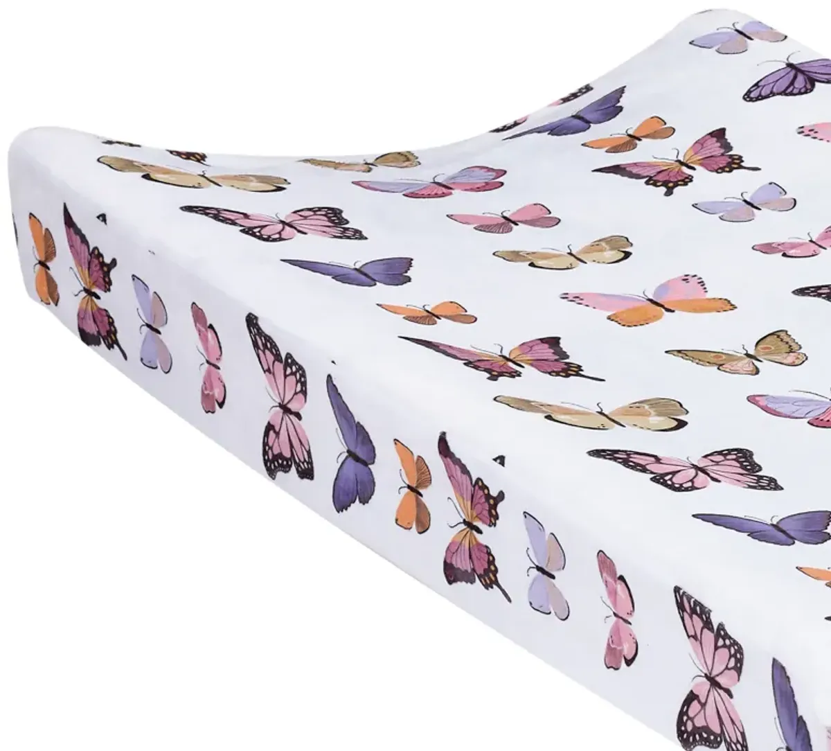 Lambs & Ivy Butterfly Dreams Soft/Cozy Fleece Changing Pad Cover - White