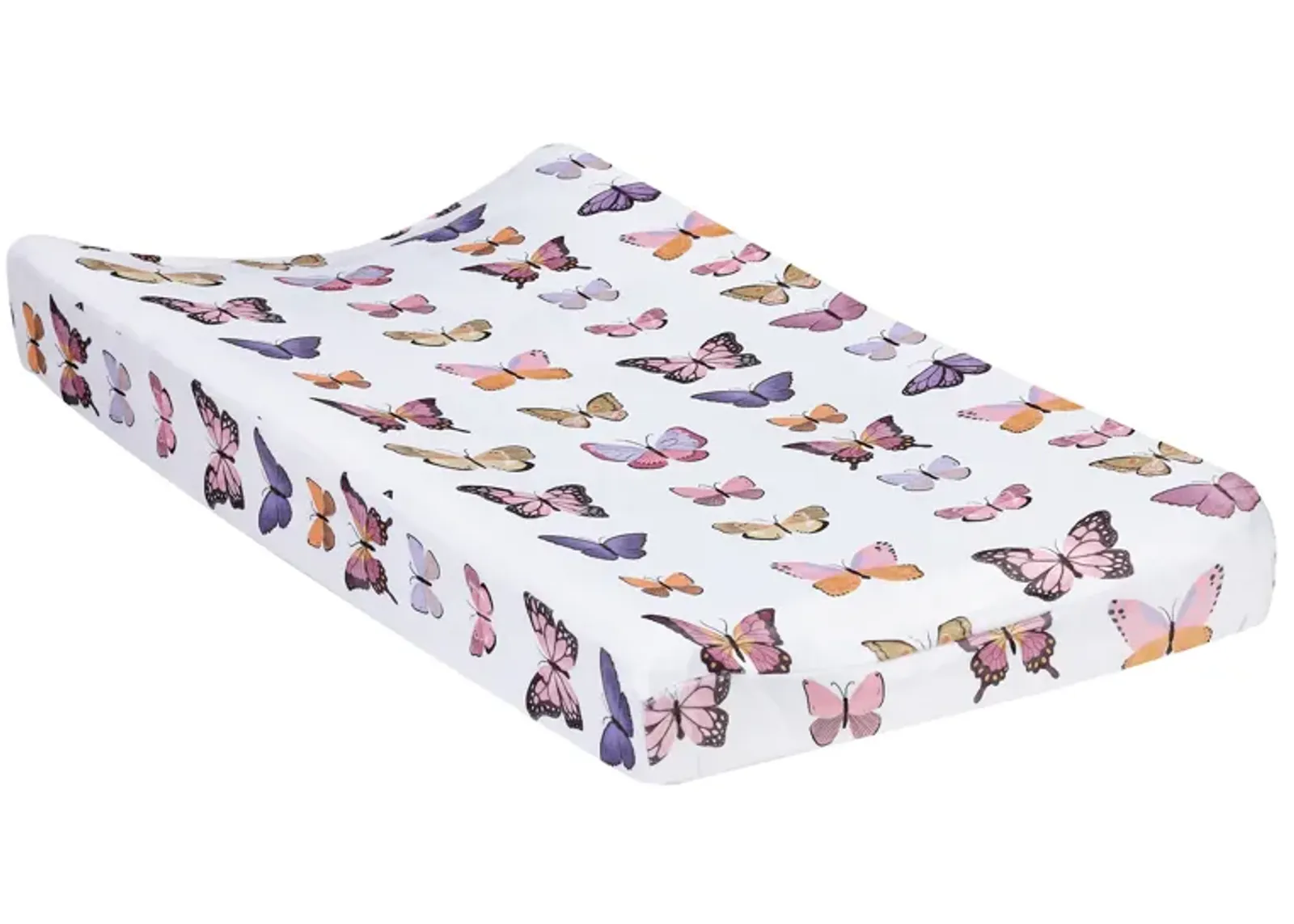 Lambs & Ivy Butterfly Dreams Soft/Cozy Fleece Changing Pad Cover - White