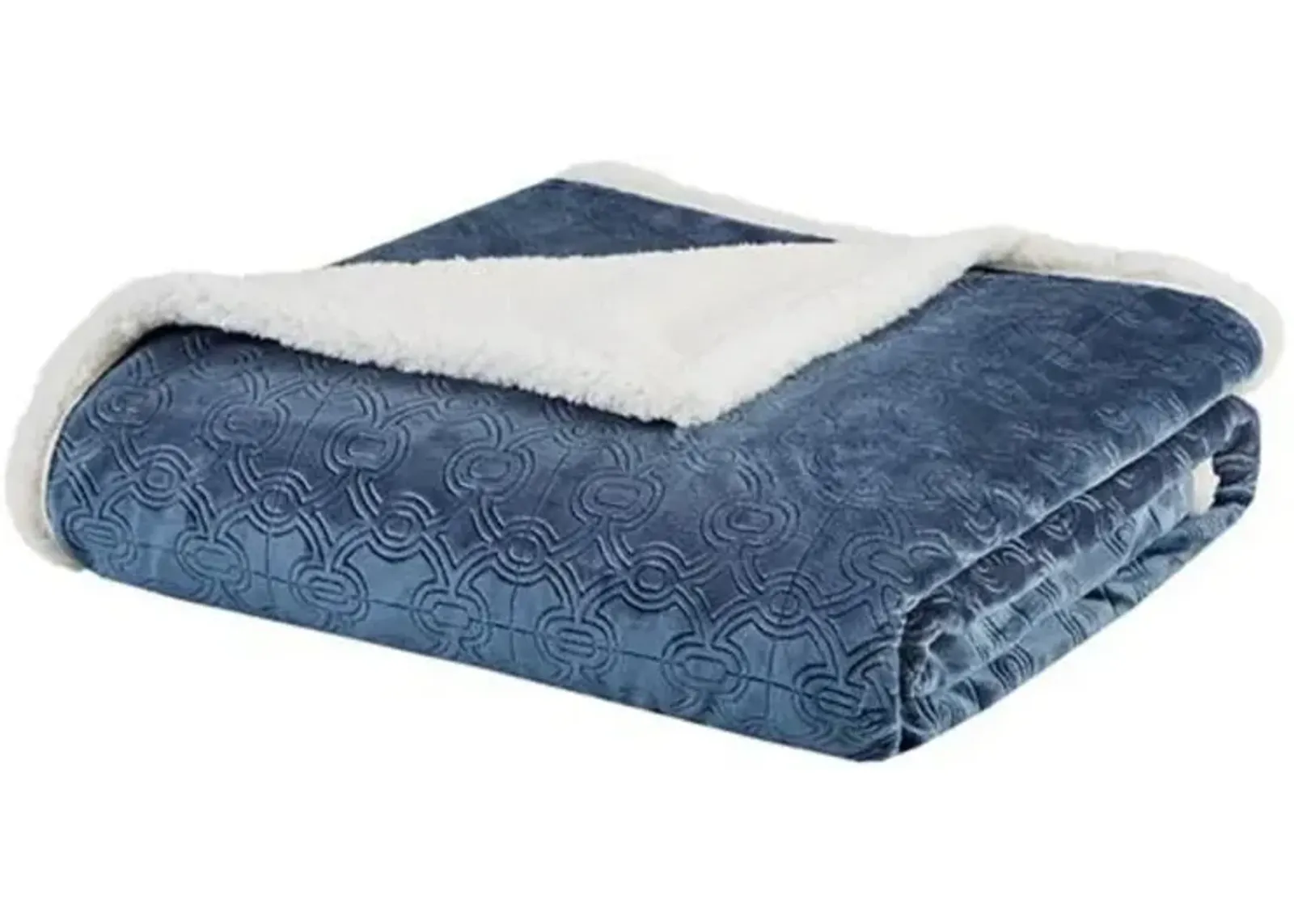 Belen Kox Luxe Blue Cove Oversized Textured Plush Throw, Belen Kox