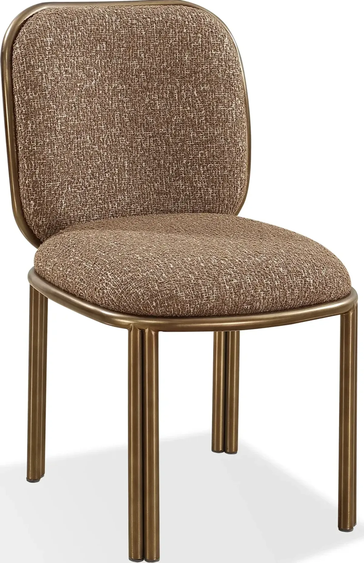 Mataranka Dining Chair in Giraffe Chenille and Brushed Golden Stainless Steel - Set of 2