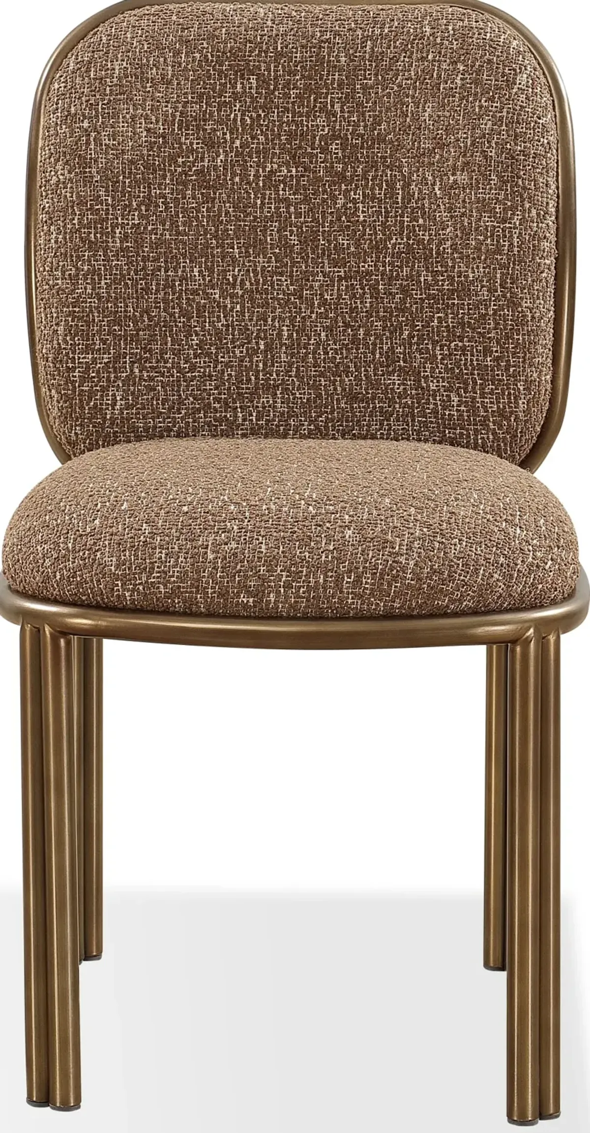 Mataranka Dining Chair in Giraffe Chenille and Brushed Golden Stainless Steel - Set of 2