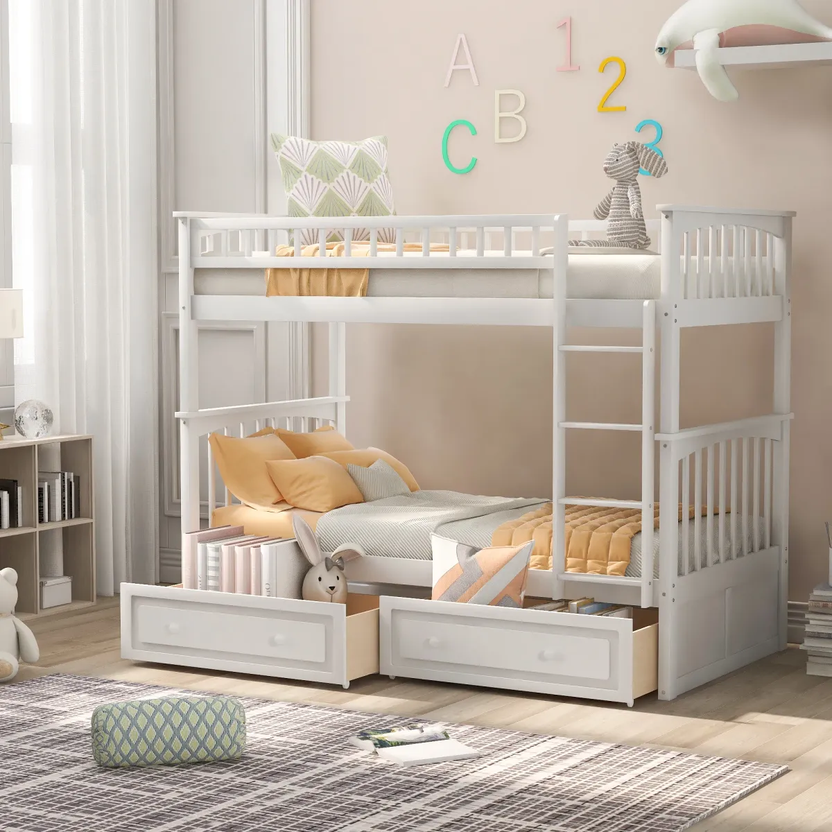 Merax Convertible Bunk Bed with 2 Drawers